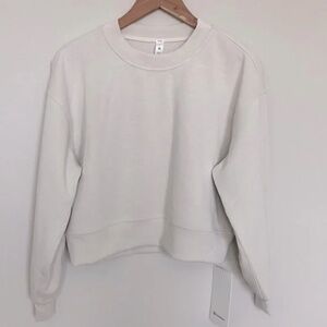 Lululemon Perfectly Oversized Cropped Crew White Opal Size
